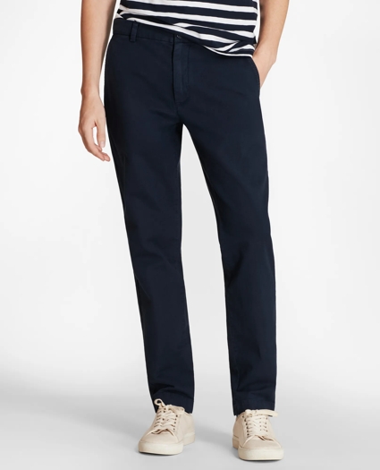 Garment-Dyed Cotton-Linen Stretch Chinos, image 1