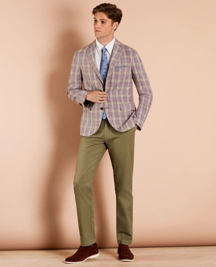 Garment-Dyed Cotton-Linen Stretch Chinos, image 2