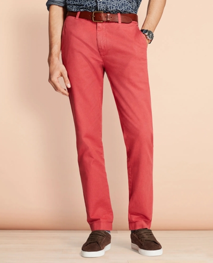 Garment-Dyed Cotton-Linen Stretch Chinos, image 1