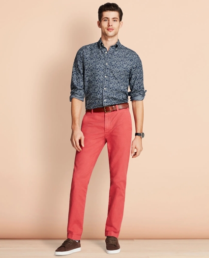 Garment-Dyed Cotton-Linen Stretch Chinos, image 2