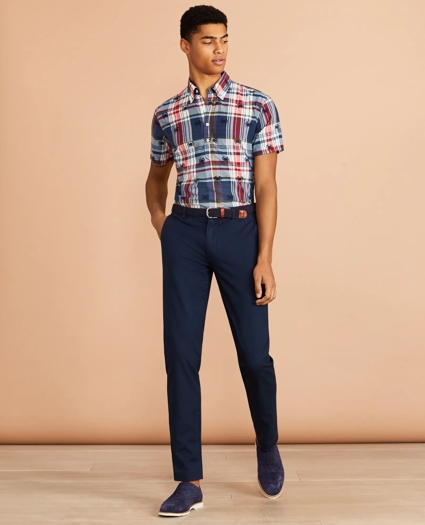 Slim Garment-Dyed Cotton-Linen Stretch Chinos, image 2