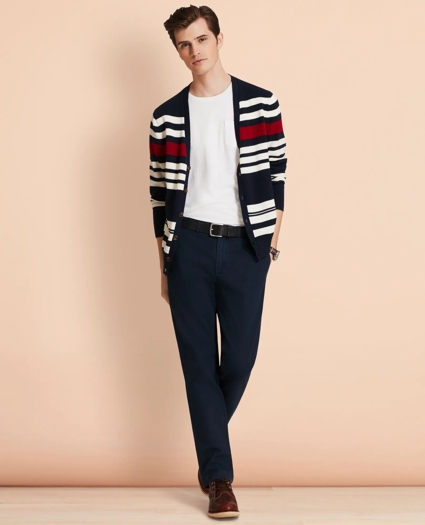 Slim Garment-Dyed Cotton-Linen Stretch Chinos, image 2