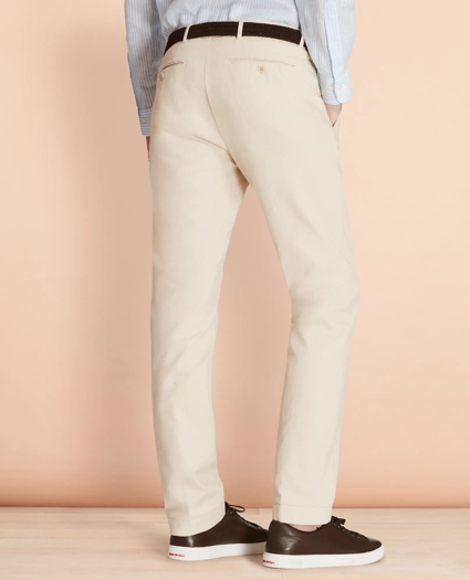Slim Garment-Dyed Cotton-Linen Stretch Chinos, image 3
