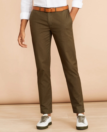 Slim Garment-Dyed Cotton-Linen Stretch Chinos, image 1