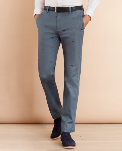 Bicycle-Print Cotton Twill Chinos, image 1