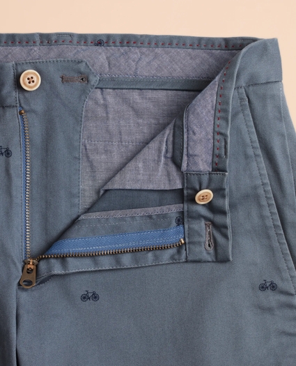 Bicycle-Print Cotton Twill Chinos, image 4