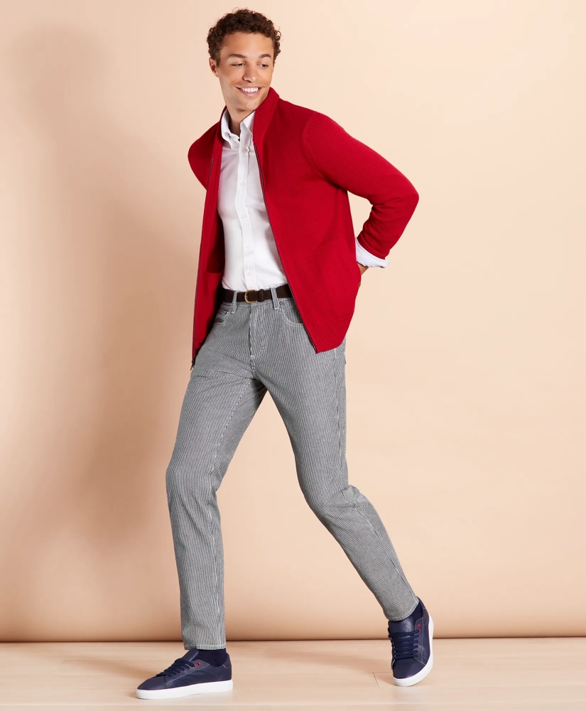 Striped Indigo Lightweight Jeans, image 2