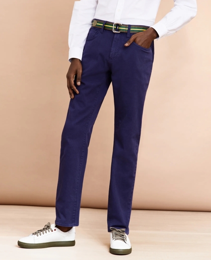 Five-Pocket Stretch Denim Pants, image 1