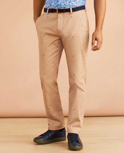 Paper-Plane-Print Stretch Chinos, image 1