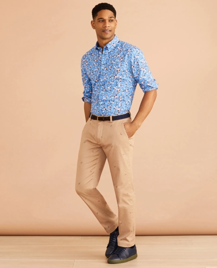 Paper-Plane-Print Stretch Chinos, image 2