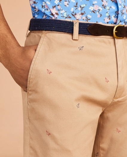 Paper-Plane-Print Stretch Chinos, image 4