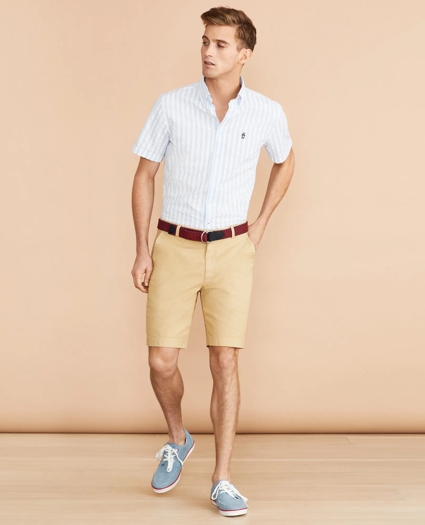 Cotton-Linen 9" Chino Shorts, image 2