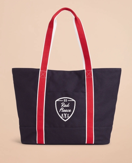 Red Fleece NYC Large Canvas Tote Bag, image 1