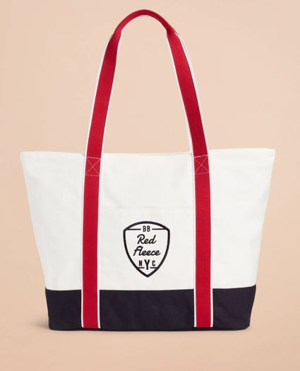 Red Fleece NYC Large Canvas Tote Bag, image 1