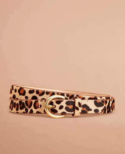 Leopard-Print Faux-Pony-Hair Belt