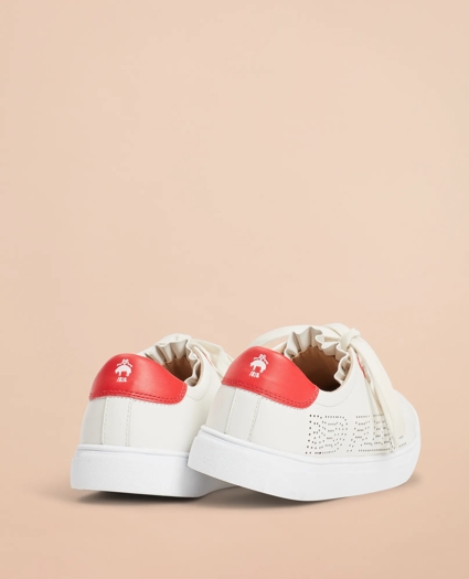 Ruffle-Trimmed Logo-Detail Leather Low-Top Sneakers, image 2