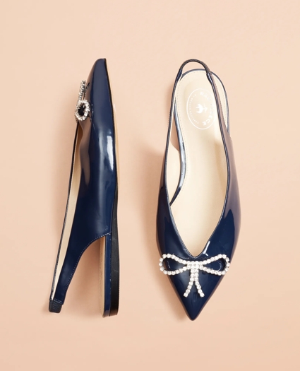 Patent Leather Point-Toe Sling-Back Flats, image 1