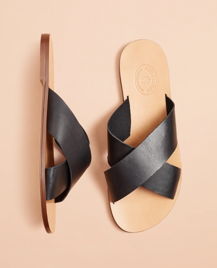 Leather Slide Sandals, image 1