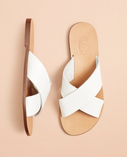 Leather Slide Sandals, image 1