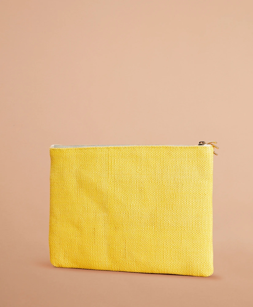 Seahorse-Embroidered Canvas Clutch, image 5