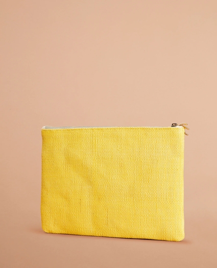 Seahorse-Embroidered Canvas Clutch, image 5