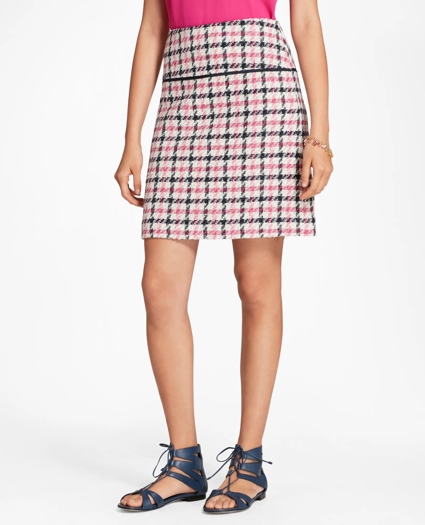 Checked Cotton-Blend Boucle Skirt, image 1