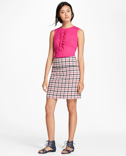 Checked Cotton-Blend Boucle Skirt, image 2