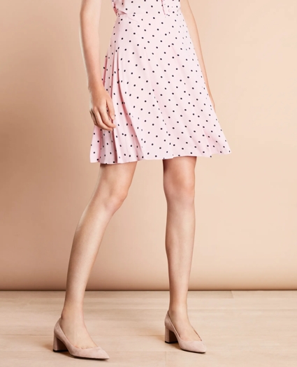 Polka-Dot Crepe Pleated Skirt, image 1