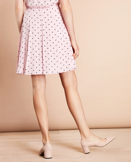 Polka-Dot Crepe Pleated Skirt, image 3