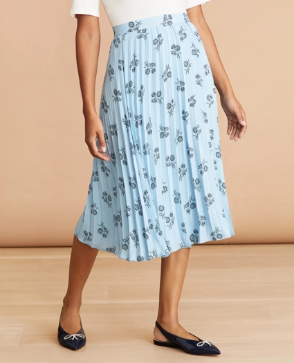 Floral-Print Pleated Skirt, image 1