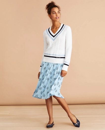 Floral-Print Pleated Skirt, image 2