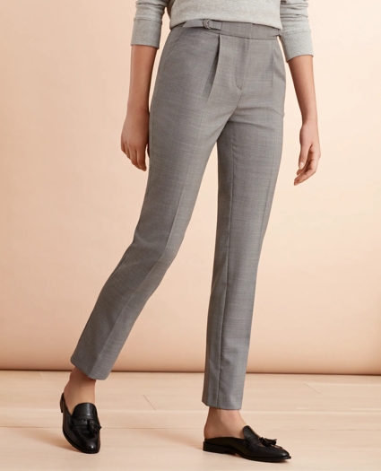 Wool-Blend Hopsack Pleated Pants, image 1
