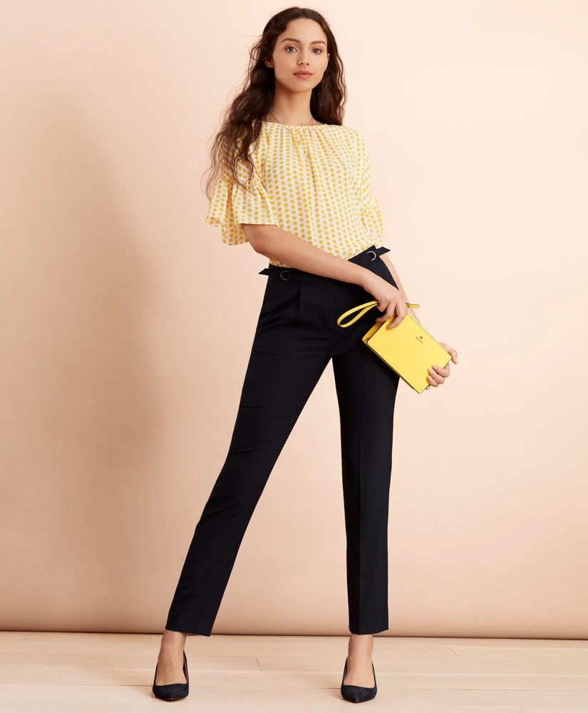 Wool-Blend Hopsack Pleated Pants, image 2