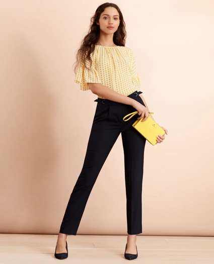 Wool-Blend Hopsack Pleated Pants, image 2