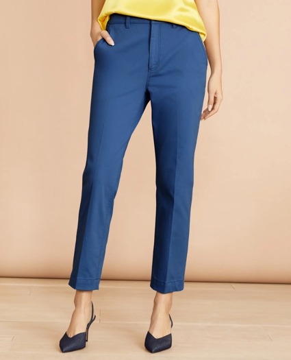 Stretch Cotton Twill Ankle Pants, image 1