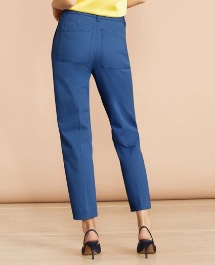 Stretch Cotton Twill Ankle Pants, image 3