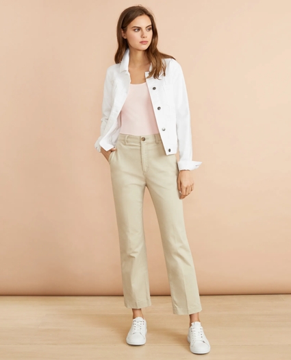 Stretch Cotton Twill Ankle Pants, image 2