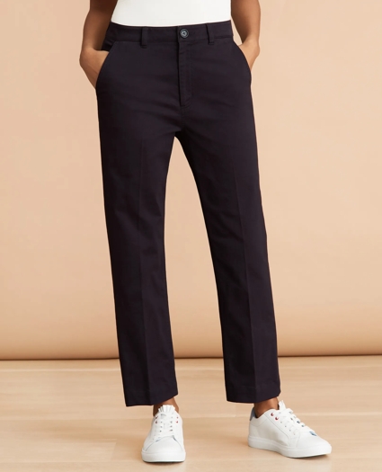 Stretch Cotton Twill Ankle Pants, image 1