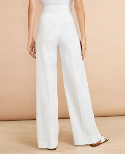 Cotton-Blend Twill Wide-Leg Pants, image 3