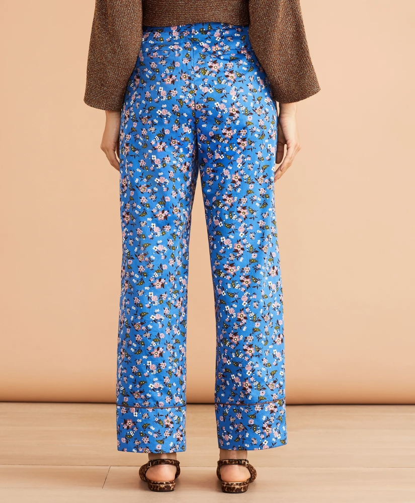 Floral-Print Cotton Sateen Cropped Wide-Leg Pants, image 3
