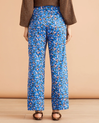 Floral-Print Cotton Sateen Cropped Wide-Leg Pants, image 3