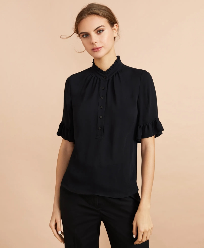 Crepe Ruffled Blouse, image 3