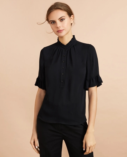 Crepe Ruffled Blouse, image 3