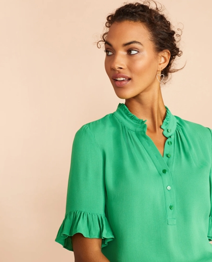 Crepe Ruffled Blouse, image 1