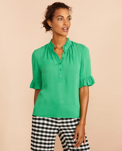 Crepe Ruffled Blouse, image 3