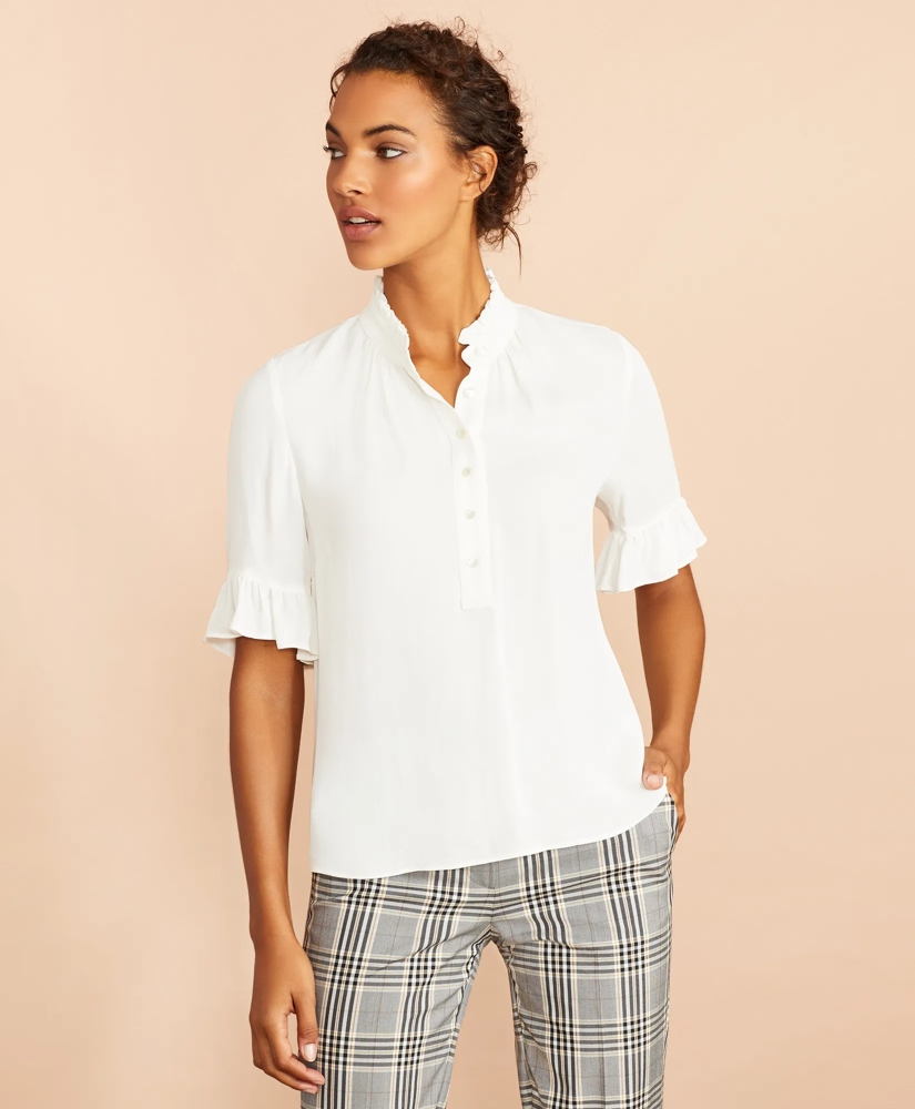 Crepe Ruffled Blouse, image 3