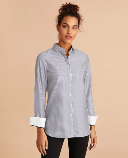 Non-Iron Striped Cotton Broadcloth Tunic, image 3
