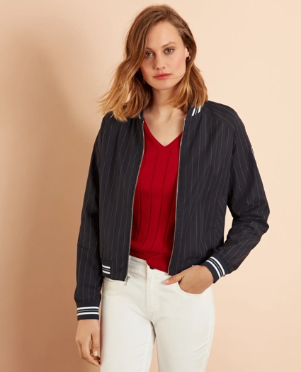 Pinstripe Bomber Jacket, image 1