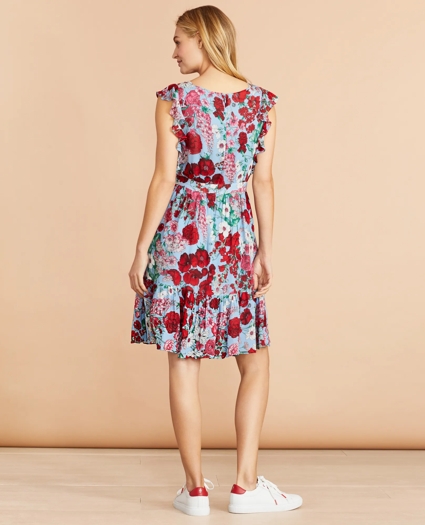 Floral-Print Flounced Dress, image 3