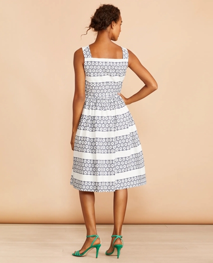 Floral-Embroidered Cotton Eyelet Dress, image 3